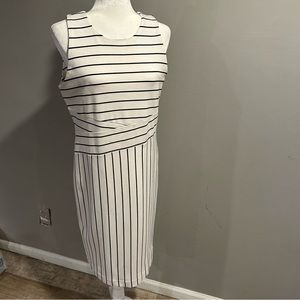 Ann Taylor Factory Striped Knit Stretchy Dress Women’s 10 EUC